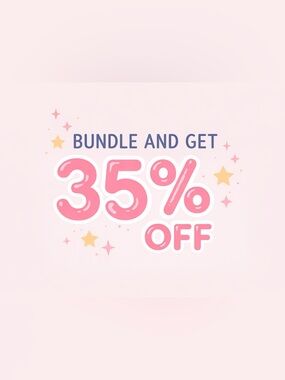 35% Off Bundle Graphic - Pink Promotional Sign